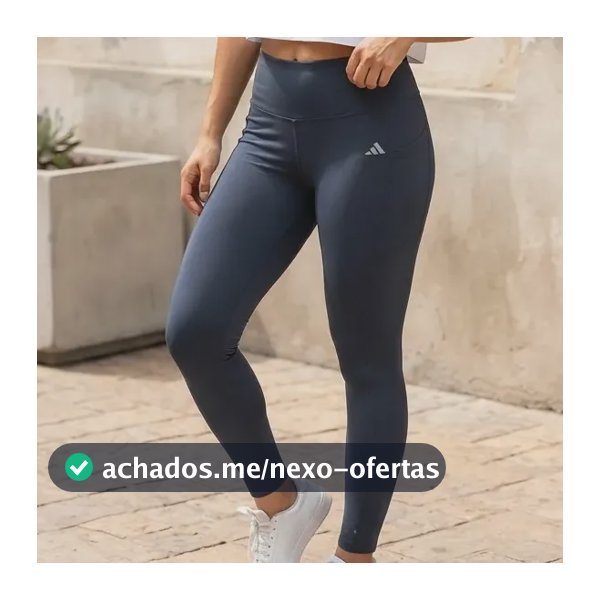 Calça Legging Feminina adidas Azul Liso M