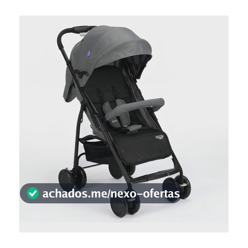 Carrinho de Bebê Cosco Kids, Bross, Cinza Mescla