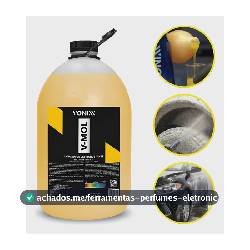 Shampoo Automotivo Vonixx V-Mol 5L Desincrustante Biodegradável