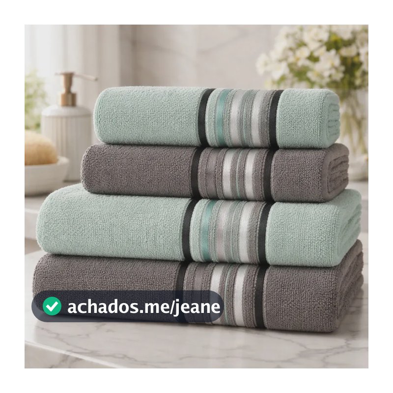 Jogo Toalhas De Banho Camesa Gigante Vitta Plus 150cm 400g/m Cinza / Verde Lisa