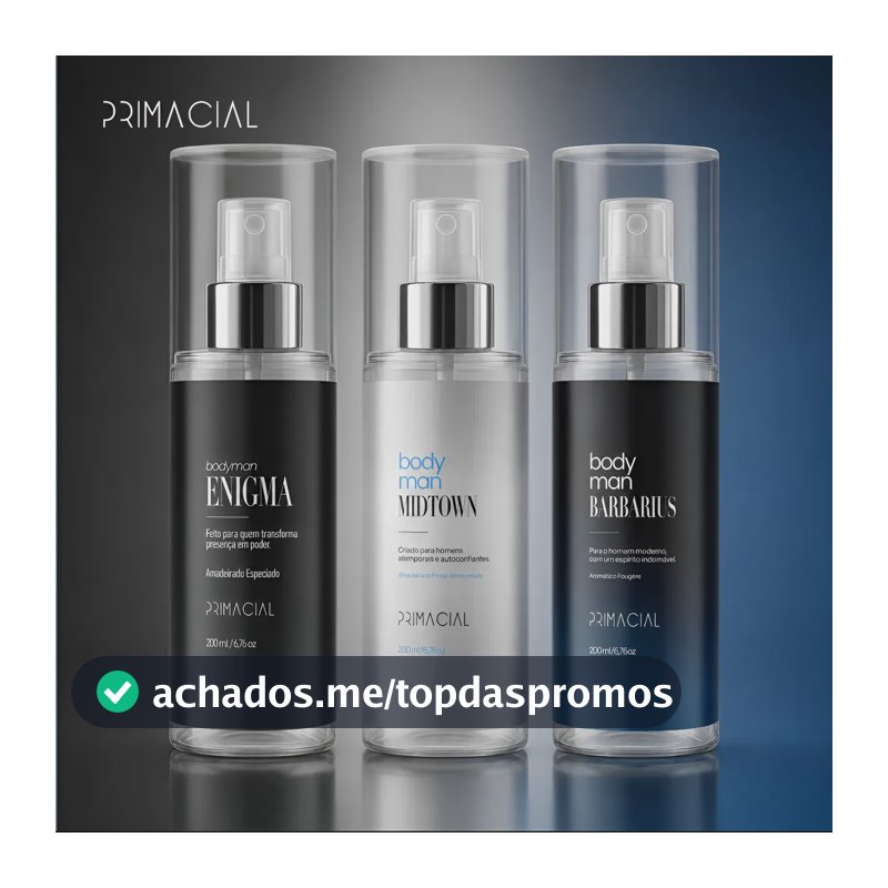 Kit Body Splash Masculino Barbarius + Enigma + Midtown 200ml