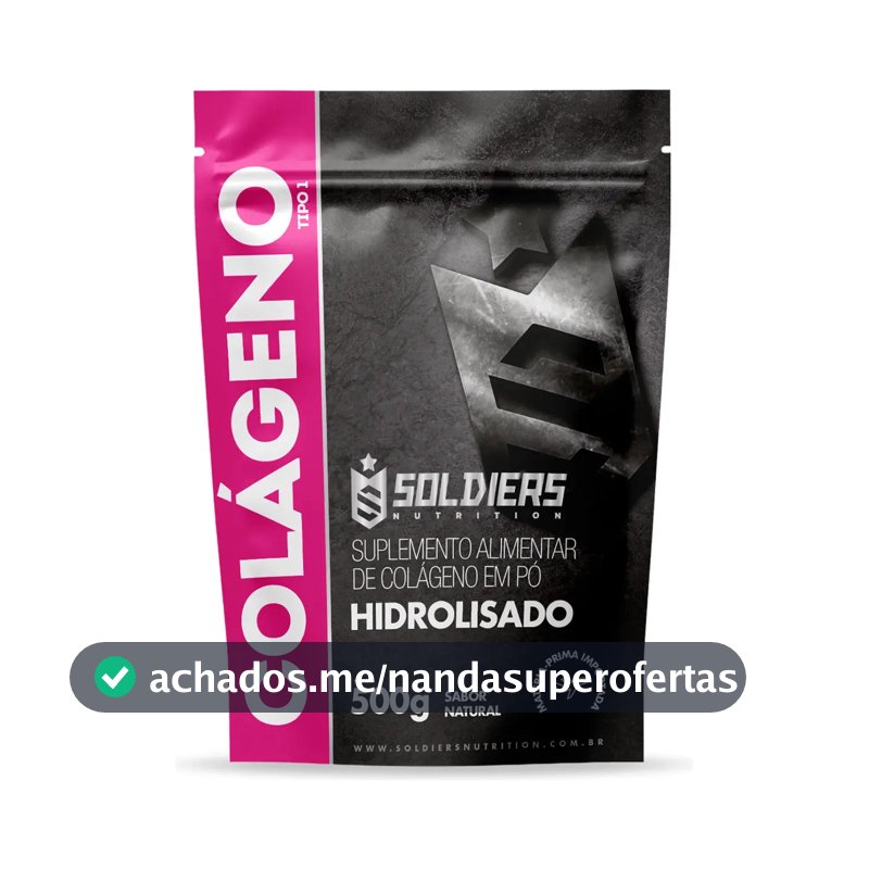 Colágeno Hidrolisado 500g Tipo 1 100% Puro Soldiers Nutrition Pele Articulação