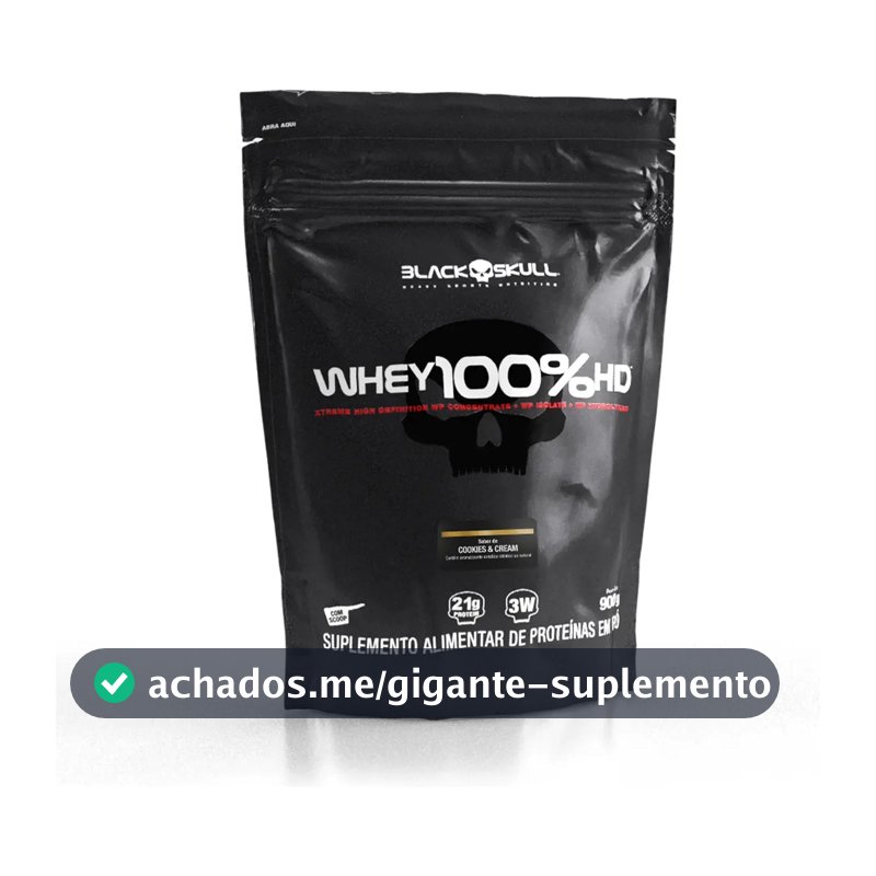 Proteína Black Skull Whey 100% HD em pó sabor Cookies and cream x 900g