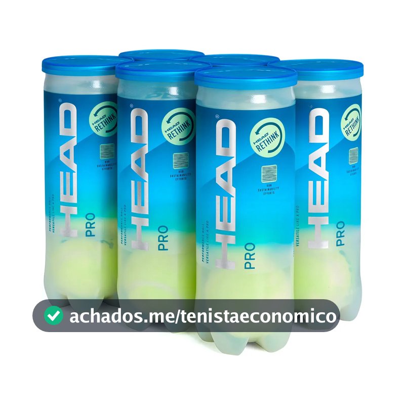 Bolinha de tênis Head Pro pacote com 6 tubos com 3 unidades cada um Amarelo