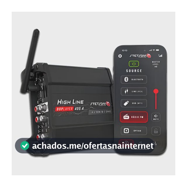 Modulo Stetsom Dsplayer Hl400.4 Bluetooth Usb Fm Fio E Rca Preto