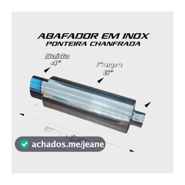 Abafador Esportivo Inox 4 Polegadas Ronco Grave Hparts