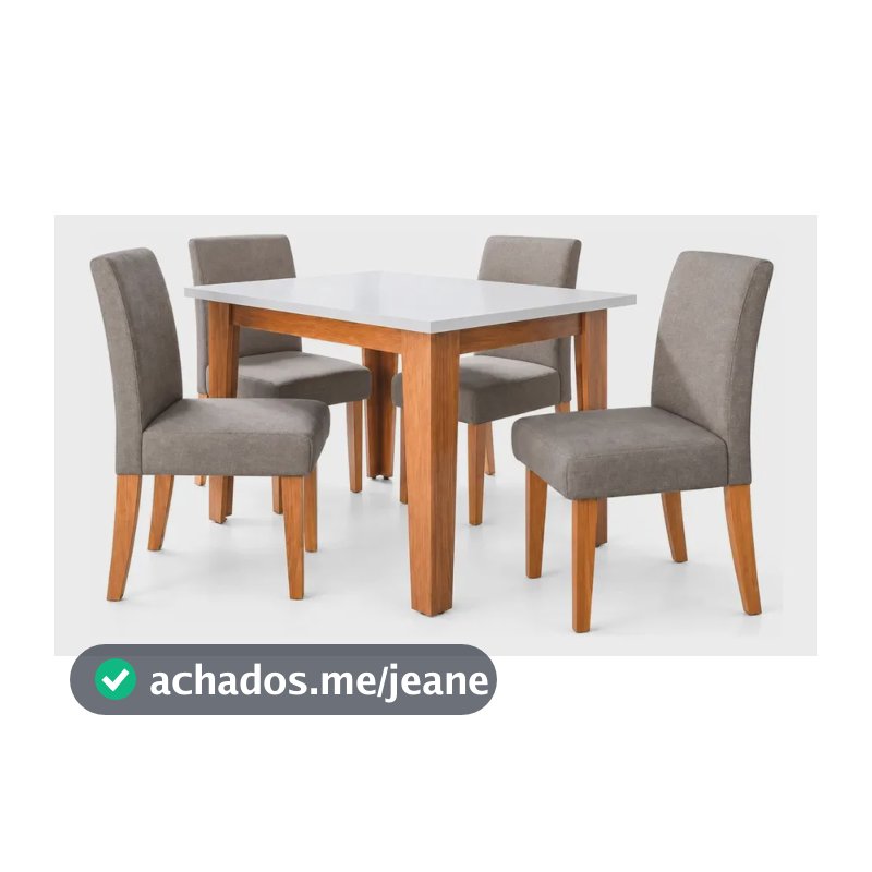 Sala De Jantar Mesa Miami 1,20m 4 Cadeiras Trieste Mascavo Madeirado/mascavo Liso