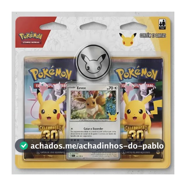 Blister Duplo Com Moeda Celebração 30 Anos Pokémon Tcg Blister Duplo Com Moeda Pokemon 30 Anos Português