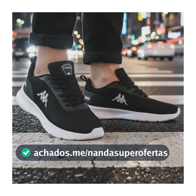 Tenis Kappa Treviso Original Unissex Confortável Academia Preto-prata 41 Br