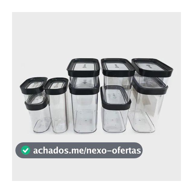 Kit Conjunto Cozinha 9 Potes Herméticos Mantimentos Temperos