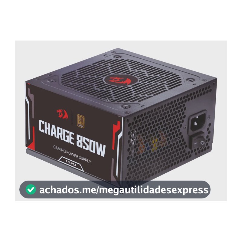 Fonte Gamer Redragon Charge 850w 80p Bronze Pci5.1 Atx 3.1 Preto