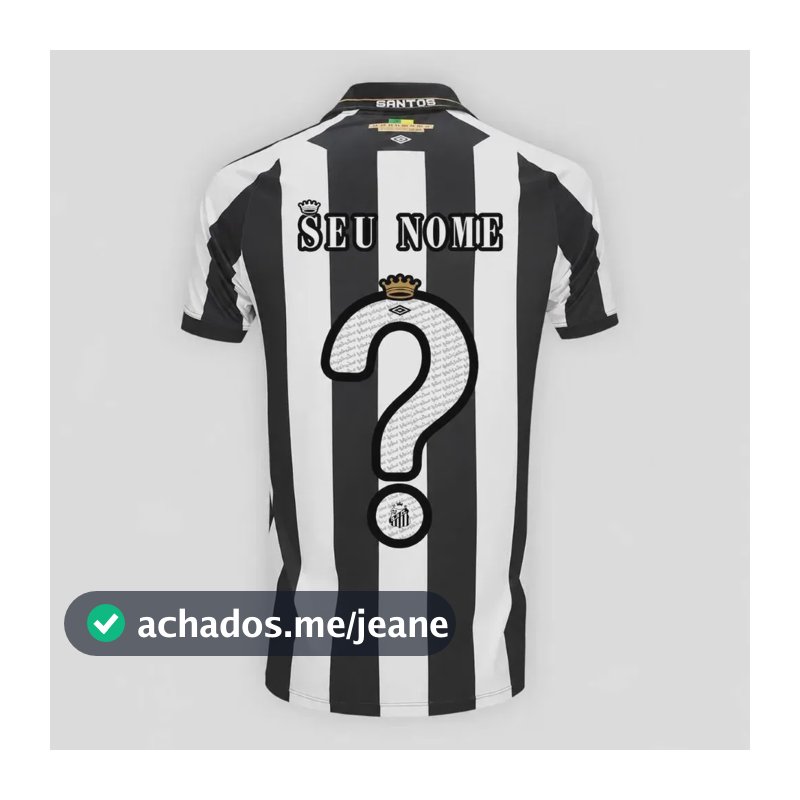 Camisa Santos Listrada Umbro 26/27 Personalizada Seu Nome Branco Seu Nome Gg