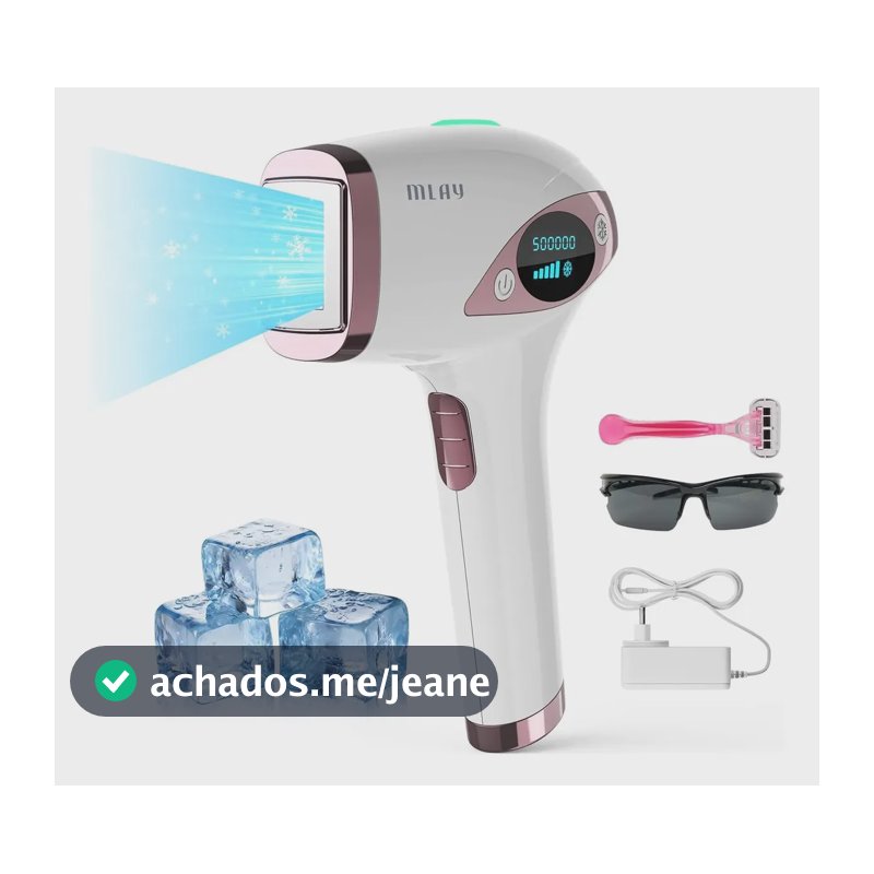 Depilador a Laser IPL Mlay T4 Resfriamento a Gelo 5 Níveis 500000 Flashes