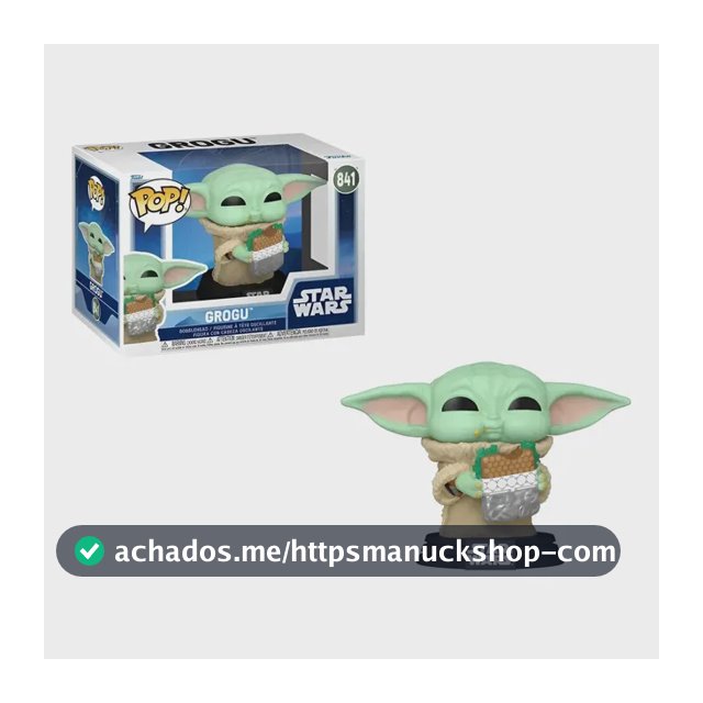 Boneco Funko Pop Star Wars Mandalorian E Grogu Comendo #841