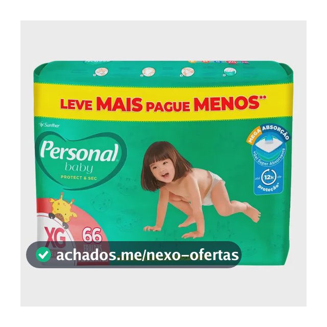 Fralda Personal Protect & Sec XG com 66 Unidades