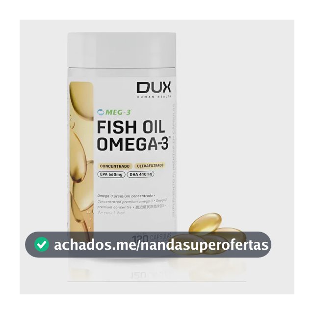 Ômega 3 Fish Oil Sem Sabor 120 Cápsulas Dux Human Health Sem Sabor