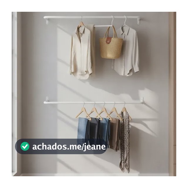 Kit 3 Araras 1m Cabideiro Fixa De Parede Residencial Loja