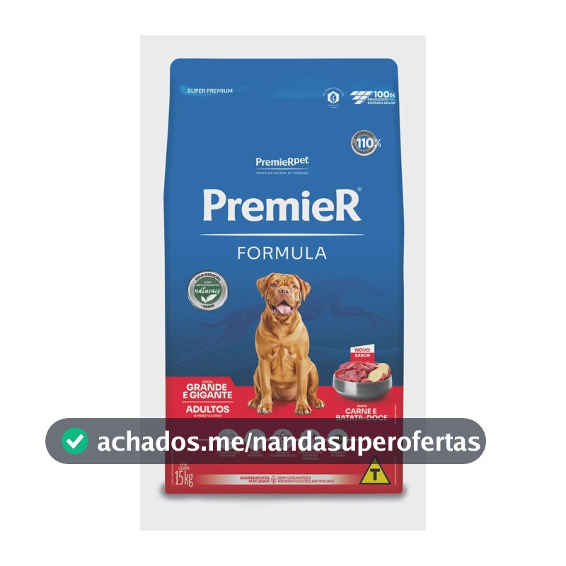 Premier Formula Adulto Raças Grandes Sabor Carne 15kg