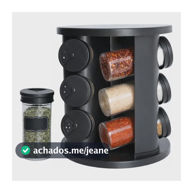 Porta Condimentos Temperos Giratório 9 Potes De Vidro