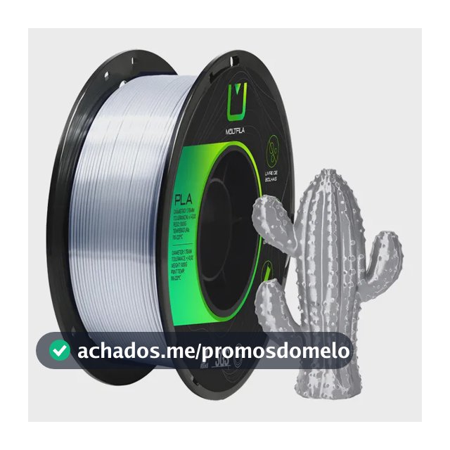 Filamento Pla Silk Prata Metalizado 1kg 3d Multfila 1.75mm Prateado