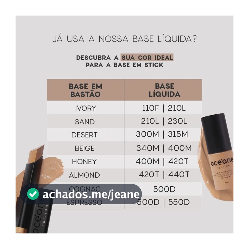 Base Em Bastão Foundation Stick Ivory Océane Edition 8g