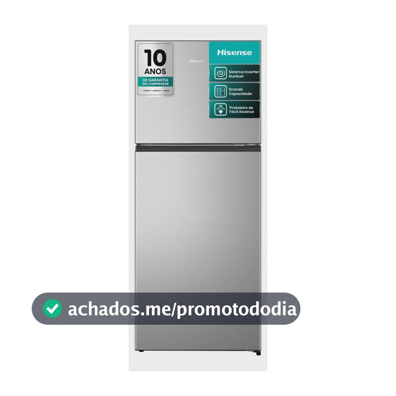 Geladeira Hisense Duplex Inox 381L Inverter Frost Free RT3N375