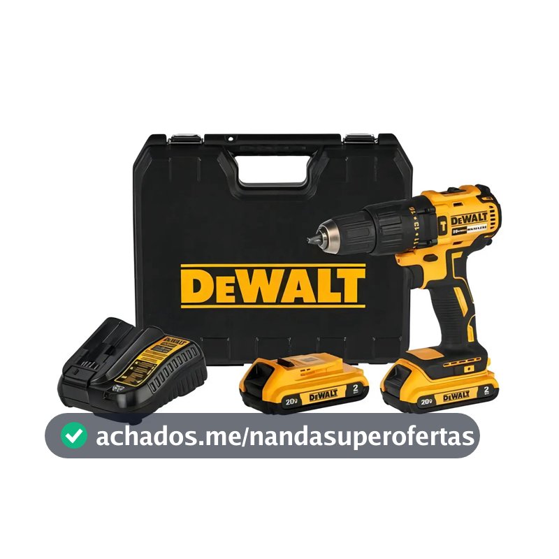Parafusadeira e Furadeira de Impacto 13mm 20V DEWALT DCD7781D2 Com 2 Baterias, Carregador e Maleta