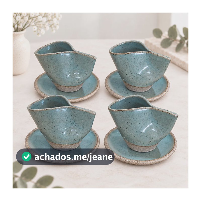 Jogo De Xícaras Andorinha Verde Com Pires 110ml (4 Ou 6 Un) 4 Un