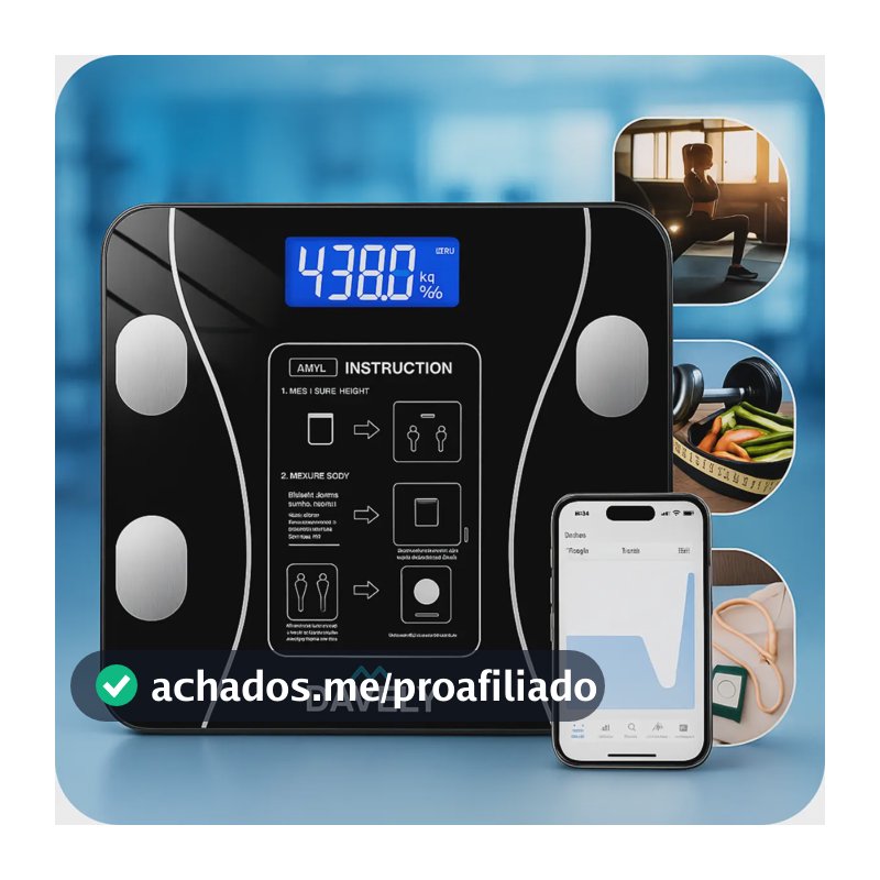 Balança Digital Bioimpedância Bluetooth Corporal Aparelho Alta Capacidade Balança De Banheiro Academia App Para Android E Para Ios Cor Preto Marca Davely