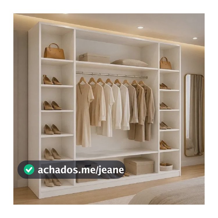 Armário Modular 12 Prateleiras Em Colméia E Arara Dc Branco