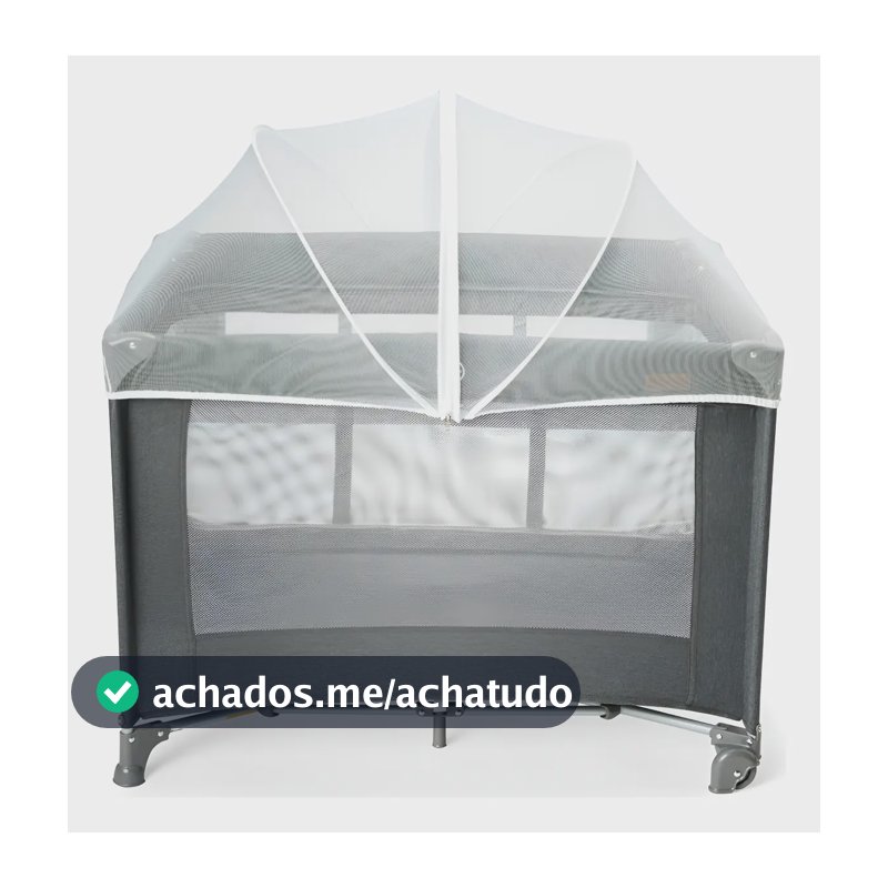Berço Portátil Infantil Cercado 0-15kg Grafite Lazy Maxi Baby