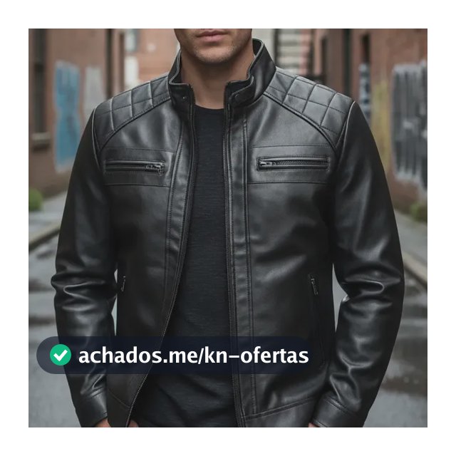 Casaco Couro Masculina Forrada Slim