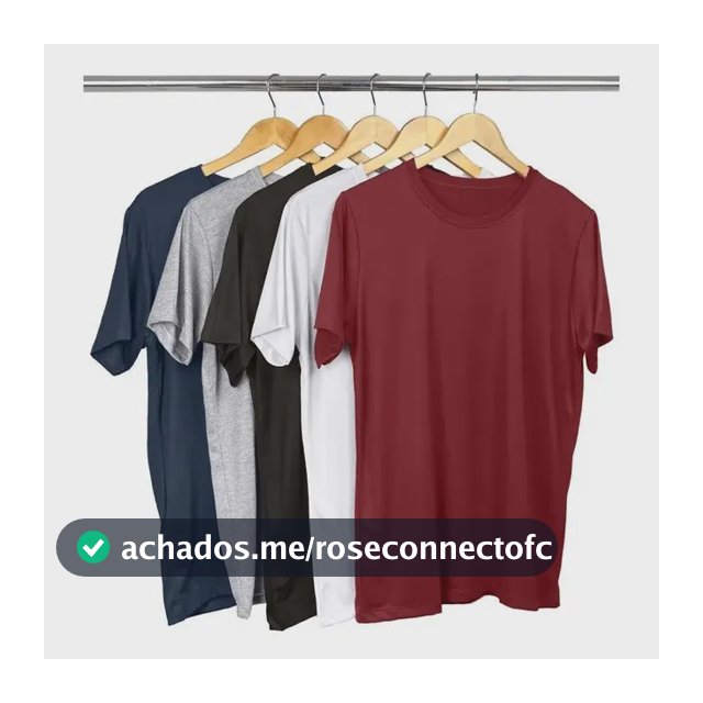 Kit Sortido 5 Camisetas Malha Fria Básica Lisa Masculina
