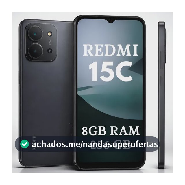 Xiaomi Redmi 15c 256gb 8gb RAM + estojo+carregador 33w preto