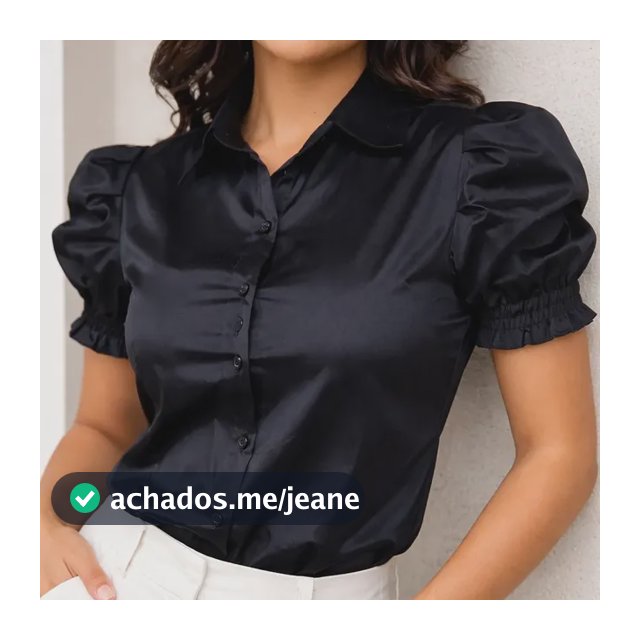 Camisa Social Feminina Tricoline Manga Curta Princesa