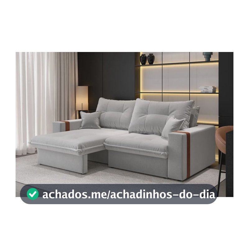 Sofá-cama Retrátil Reclinável 3 Lugares Linho 2,00m Ipanema Cor Cru