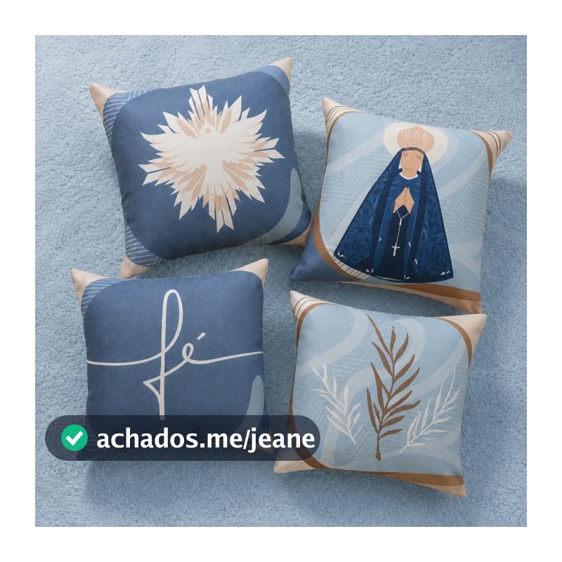 Kit 4 Capas De Almofada Decorativas Fé Nossa Senhora Nossa Senhora Lisa