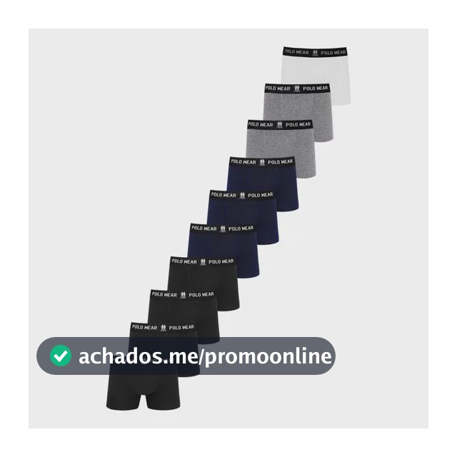 Kit 10 Cuecas Algodão Polo Wear Sortido