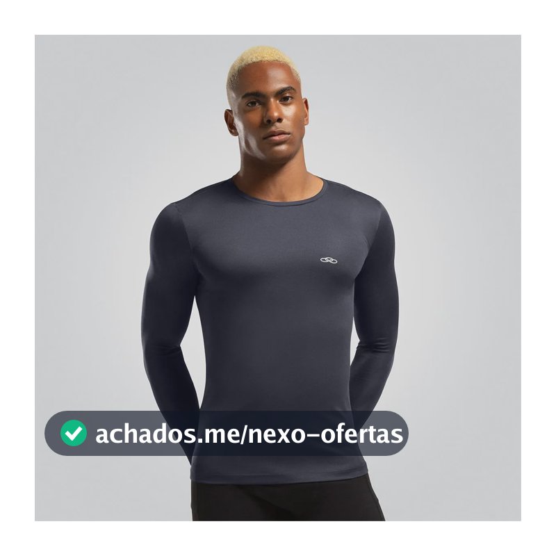 Camiseta Academia Masculina Essential Manga Longa Olympikus Marinho M
