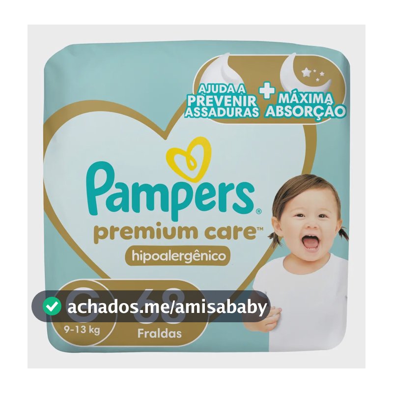 Fralda Pampers Premium Care Tamanho G 68 Unidades