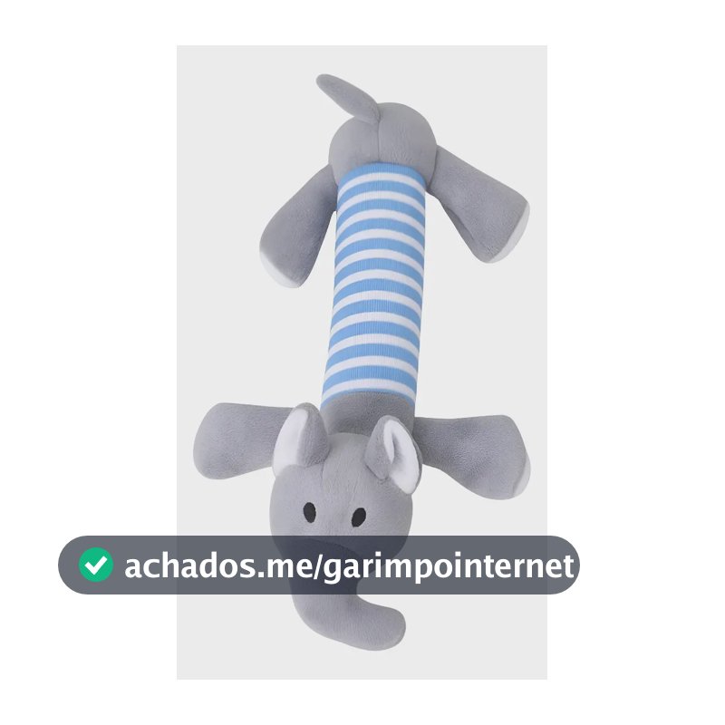Brinquedo De Pelúcia Bichinho Mordedor P/ Cachorro Pet Som Cor Elefante