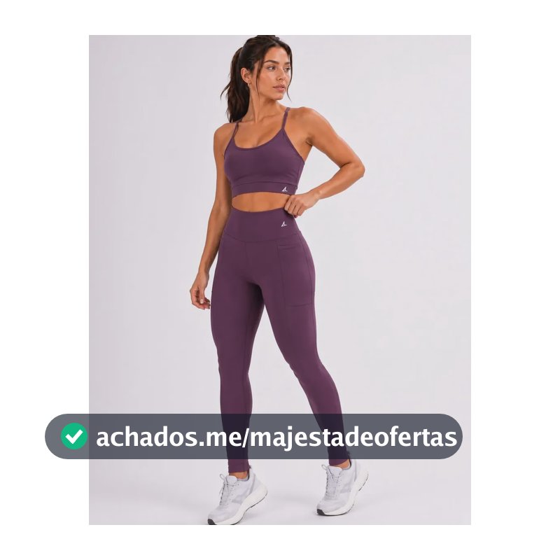Kit Conjunto Fitness Feminino Roupa Academia Legging + Top Roxo Liso G