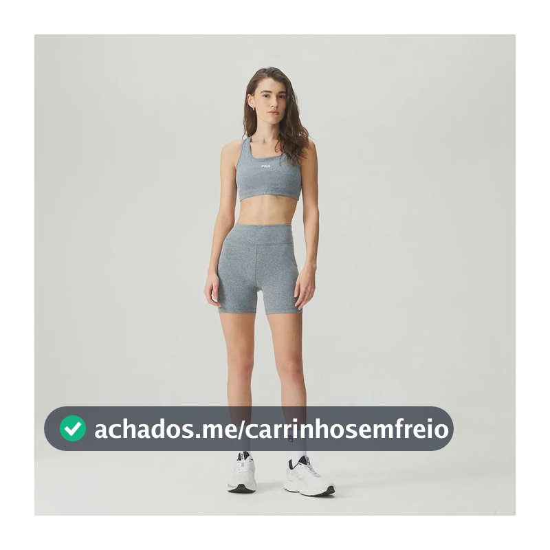 Bermuda Feminina Flat Life Ii Fila Cinza Medio Liso M