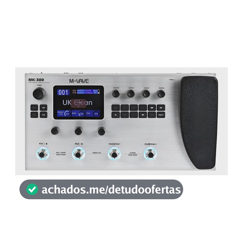 M-vave Mk-300 Pedal De Guitarra E Baixo Multiefeitos Branco