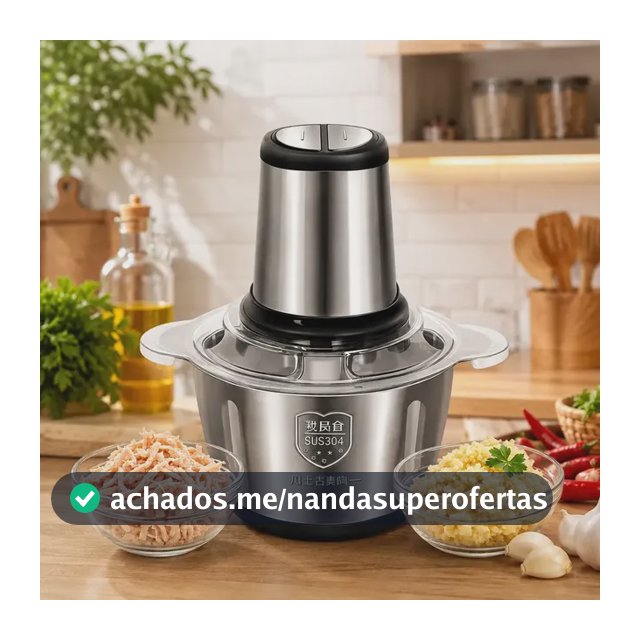 Multiprocessador Elétrico De Alimentos Em Inox 2l Triturador De Alho Tempero Processador De Carne E Legumes Multifuncional Portátil 110v