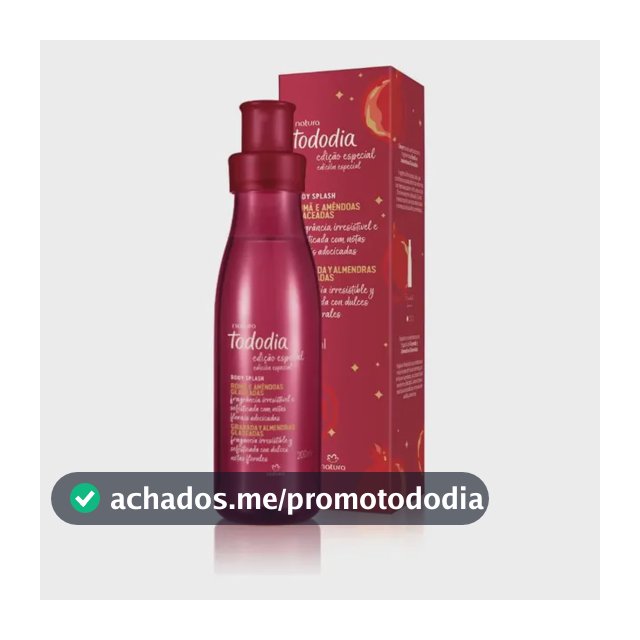 Body Splash Natura Tododia Romã E Amêndoas Glaceadas 200ml