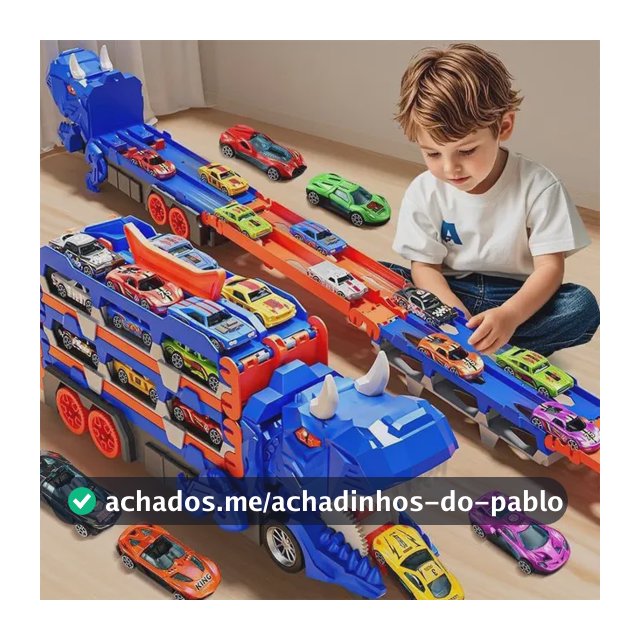 Caminhão Dinossauro Engolidor De Carrinhos Kit 6 Carrinhos Azul