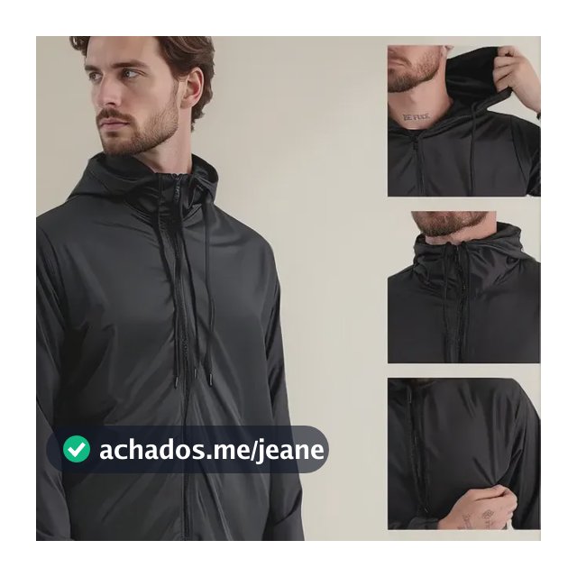 Jaqueta Corta Vento Impermeável Semi Forrada Com Capuz - T&g