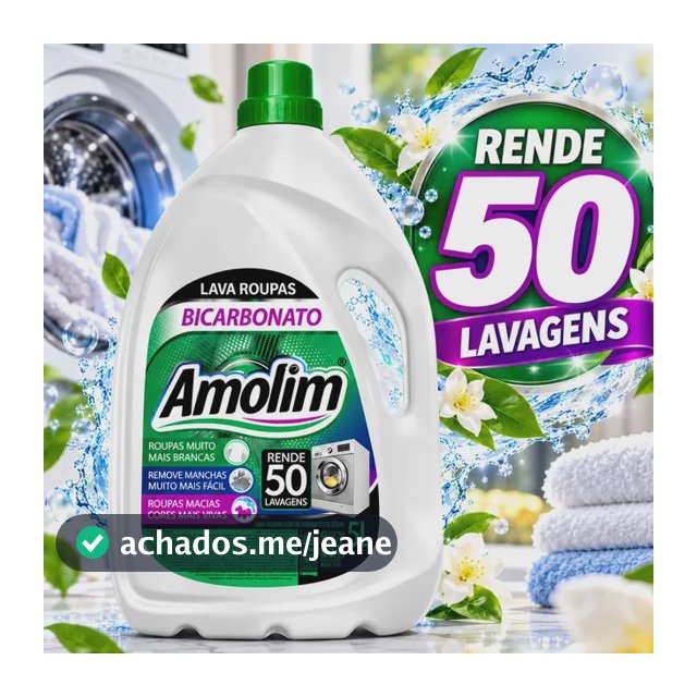 Sabão Líquido Amolim Com Bicarbonato 5l Limpeza Profunda