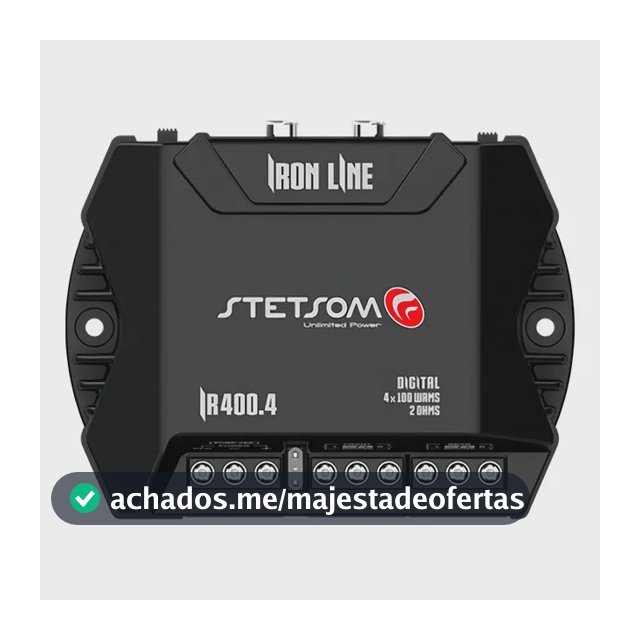 Stetsom Módulo Amplificador Ir400.4 400x4 Rca 400w Rms Digital Iron Line 2 Ohms Stereo Preto